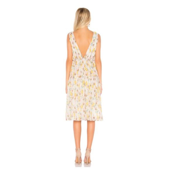 NEW LINE & DOT REVOLVE Fleur Yellow Flower Print Dress - Picture 4 of 14